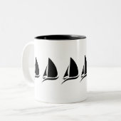 2 Couleurs Tasse de café de voilier (Devant gauche)