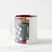 2 Couleurs Tasse de café d'échecs (Devant gauche)
