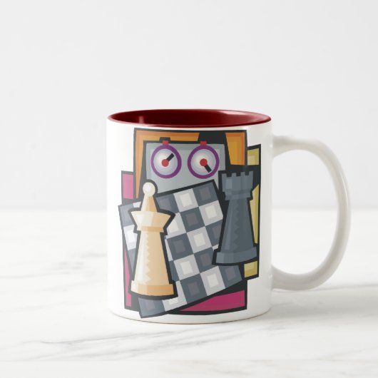 2 Couleurs Tasse de café d'échecs (Droit)