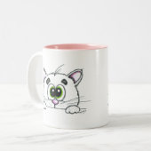 2 Couleurs Tasse de café décousue d'Itty Kitty (Devant gauche)