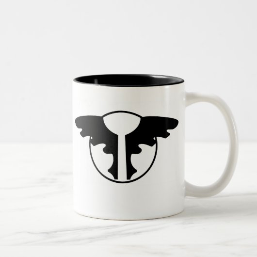 2 Couleurs Tasse de café d'emblème de choucas (Droit)