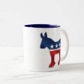 2 Couleurs Tasse de café Democratic d'âne (Devant droit)