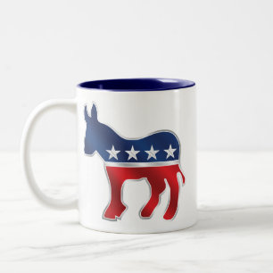2 Couleurs Tasse de café Democratic d'âne
