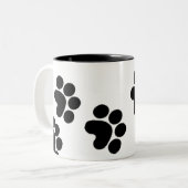 2 Couleurs tasse de café d'empreinte de patte (Devant gauche)