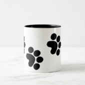 2 Couleurs tasse de café d'empreinte de patte (Centre)