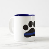 2 Couleurs Tasse de café d'empreinte de patte de K-9 Blue (Devant gauche)