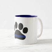 2 Couleurs Tasse de café d'empreinte de patte de K-9 Blue (Devant droit)
