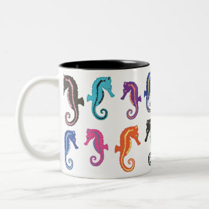 2 Couleurs Tasse de café d'hippocampes des sorts O
