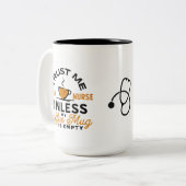 2 Couleurs Tasse de café d'infirmière Cadeau drôle de soins d (Devant gauche)