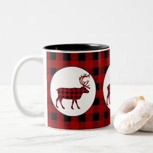 2 Couleurs Tasse de café d'orignaux de pays de motif de