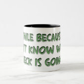 2 Couleurs Tasse de café drôle avec l'énonciation (Centre)