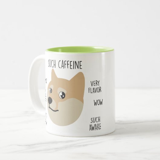 2 Couleurs Tasse de café drôle de Meme de "doge" (Devant gauche)
