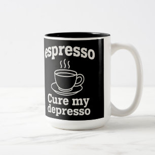 2 Couleurs Tasse de café drôle Espresso guérit ma Dépresso
