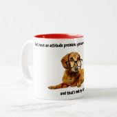 2 Couleurs Tasse de café drôle sur l'attitude du teckel (Devant gauche)