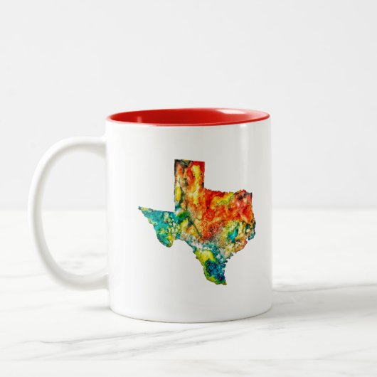 2 Couleurs Tasse de café du Texas d'aquarelle (Gauche)