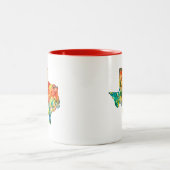 2 Couleurs Tasse de café du Texas d'aquarelle (Centre)