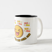 2 Couleurs Tasse de café Émoticône de Rire (Devant droit)