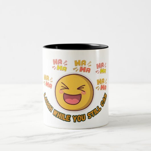 2 Couleurs Tasse de café Émoticône de Rire (Centre)