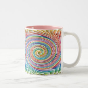 2 Couleurs Tasse de café en spirale colorée de motif