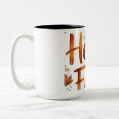2 Couleurs Tasse de café en typographie Rustique Hello Fall (Gauche)