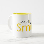 2 Couleurs Tasse de café faite d'U Smile.com (Devant gauche)