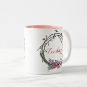 2 Couleurs Tasse de café faite sur commande de guirlande de (Devant droit)