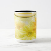 2 Couleurs Tasse de café floral Marguerites de printemps (Centre)