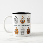 2 Couleurs Tasse de café folle de Madame In Training de chat (Gauche)