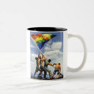 2 Couleurs Tasse de café gastronome de drapeau d'arc-en-ciel