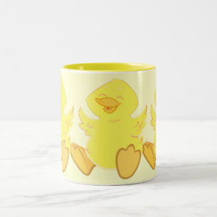 2 Couleurs Tasse de café heureuse de triplets de canard