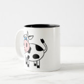 2 Couleurs Tasse de café heureuse de vache à garçon (Devant gauche)