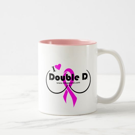 2 Couleurs Tasse de café - I Love Double D (Droit)