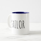 2 Couleurs Tasse de café intérieure d'intérieur de bleu (Devant gauche)