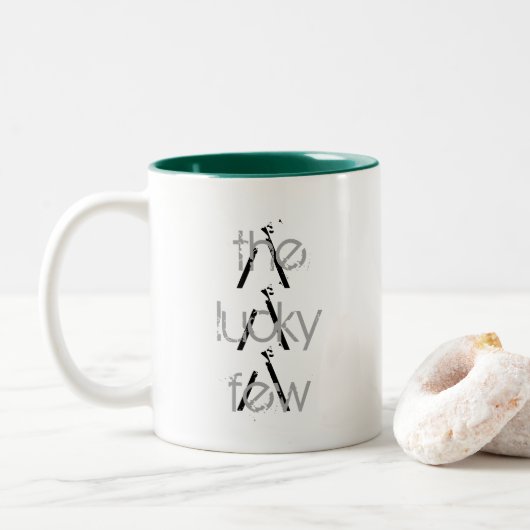 2 Couleurs Tasse de café "le chanceux peu " (Avec donut)