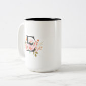 2 Couleurs Tasse de café Lettre E (Devant gauche)