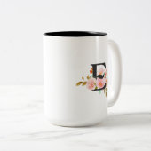 2 Couleurs Tasse de café Lettre E (Devant droit)