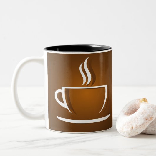 2 Couleurs Tasse de café marron. (Avec donut)