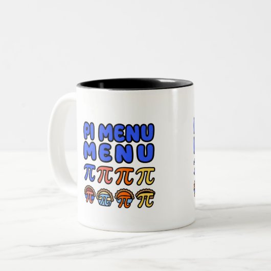 2 Couleurs Tasse de café Menu Pi Drôle – Cadeau pour les amat (Devant gauche)