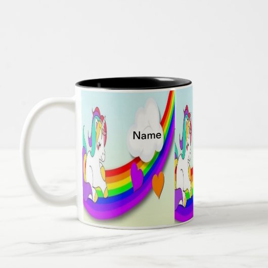 2 Couleurs tasse de café mignonne nommée faite sur commande (Gauche)