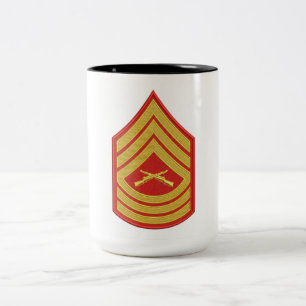 2 Couleurs Tasse de café militaire de grade de sergent d'arti