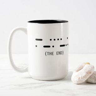 2 Couleurs Tasse de café minimaliste Code Morse The End