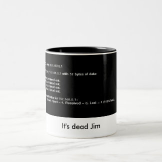 2 Couleurs tasse de café morte de geek de cinglement