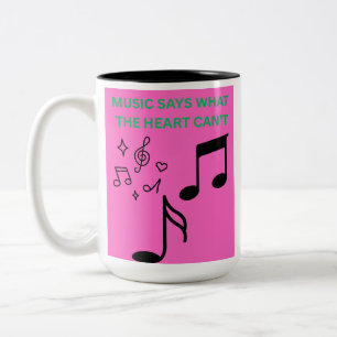 2 Couleurs Tasse de café Musique Dit Ce Que Les Cœurs Ne Peuv