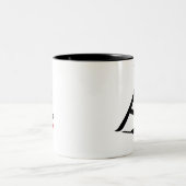 2 Couleurs Tasse de café oblique de logo d'auteur oblique de (Centre)