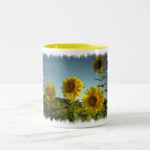 2 Couleurs Tasse de café organique de tournesol de jardin