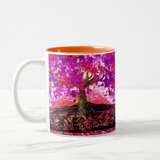 2 Couleurs Tasse de café Original Art-Roots Run Deep (Gauche)