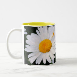 2 Couleurs Tasse de café peinte de marguerite