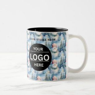 2 Couleurs Tasse de café personnalisée pour Noël avec logo d'
