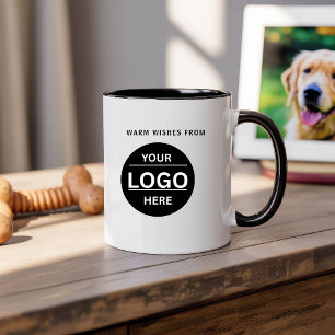 2 Couleurs Tasse de café personnalisée pour Noël avec logo d'
