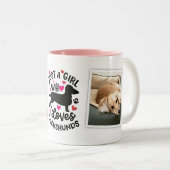 2 Couleurs Tasse de café photo Chien Viennois Cœurs Roses Rou (Devant droit)
